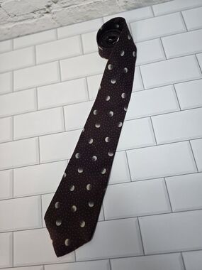 Perry Ellis Wine Moon & Dot Silk Tie